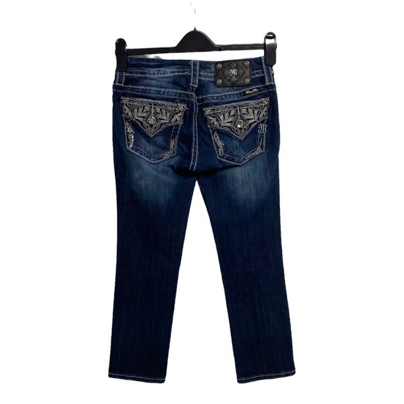 Miss me Signature cropped Junior Jeans pants embroidery pockets size 25 - Picture 4 of 12